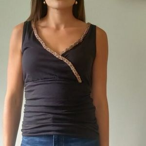 Vintage Beaded Crossover Top by Velvet